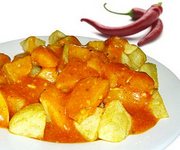 Картофель с острым томатным соусом